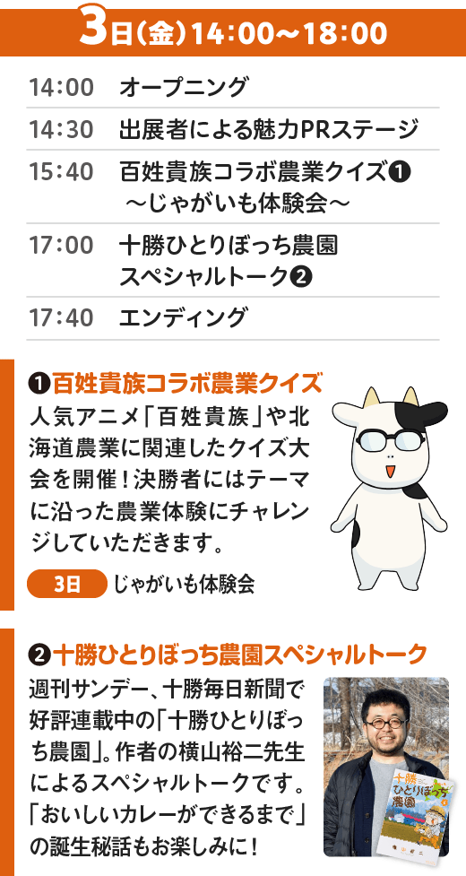 3日（金）14：00～18：00